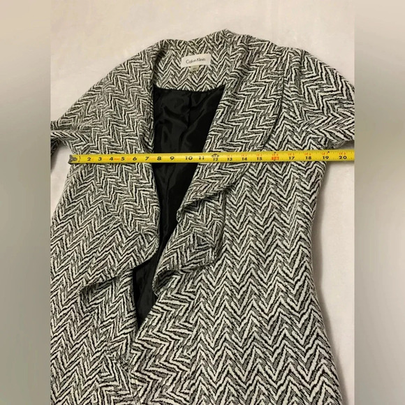 Calvin Klein Women's Open Front Ruffle Blazer Coat Lined Party Holiday Size 6 - Picture 7 of 9